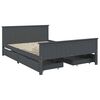 vidaXL Bedframe met 4 lades massief grenenhout donkergrijs 160x200 cm