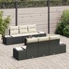 vidaXL Tuin Sofa Set met kussen 7 pcs Zwart poly rattan