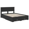 vidaXL Bedframe met lade Zwart en Zilver 150 x 200 cm Bewerkt hout