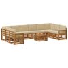 vidaXL Buiten bankenset 8 pcs Naturel Massief Acaciahout en Polyester