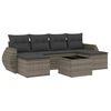 vidaXL 7-delige Loungeset met kussens poly rattan grijs