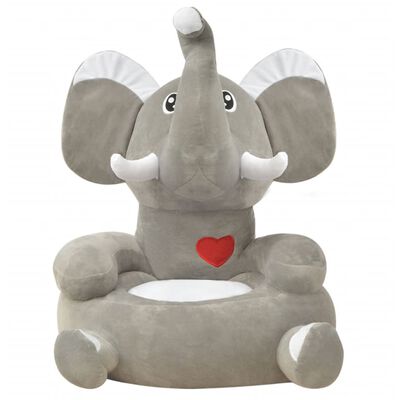 vidaXL Kinderstoel olifant pluche grijs