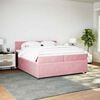 vidaXL Boxspring met matras fluweel roze 200x200 cm