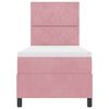 vidaXL LED Box Spring Bed met matras Roze 80 x 200 cm Stof