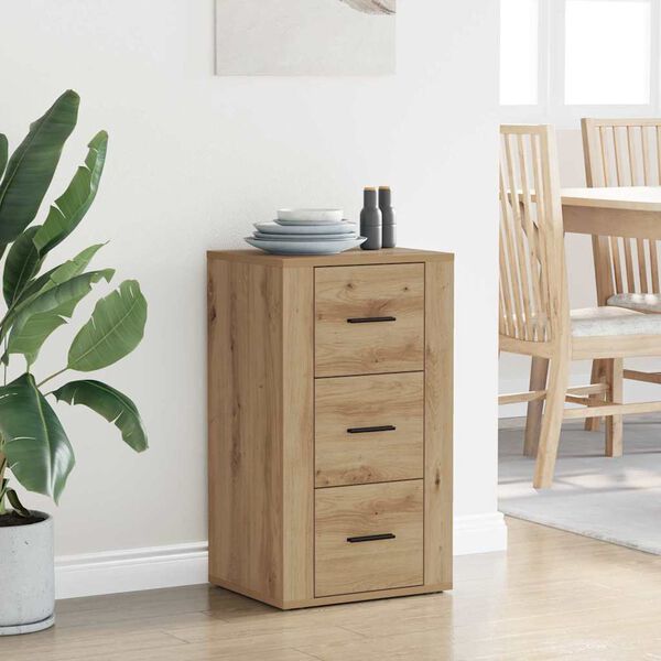 vidaXL Dressoir met lade Artisan Eiken 40 x 33 x 70 cm Bewerkt hout