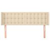 vidaXL Hoofdbord met randen 147x16x78/88 cm stof crèmekleurig