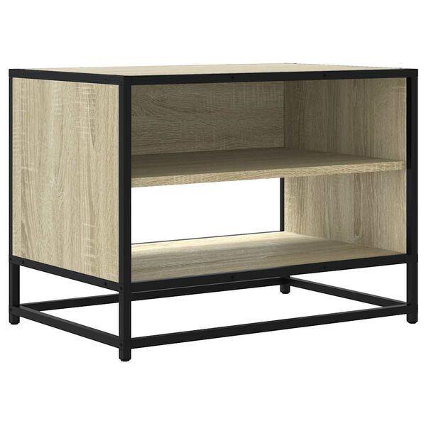 vidaXL Tv-meubel 61x40x46 cm bewerkt hout metaal sonoma eikenkleurig