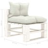 vidaXL 5-delige Loungeset met beige kussens pallet hout