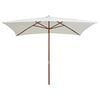vidaXL Parasol met houten paal 200x300 cm cr&egrave;mewit