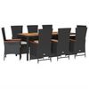 vidaXL 9-delige Tuinset poly rattan zwart