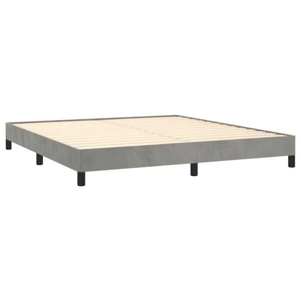 vidaXL Bedframe zonder matras 180x200 cm fluweel lichtgrijs
