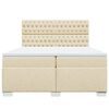 vidaXL Boxspring met matras stof cr&egrave;mekleurig 200x200 cm