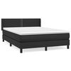 vidaXL Boxspring met matras kunstleer zwart 140x190 cm