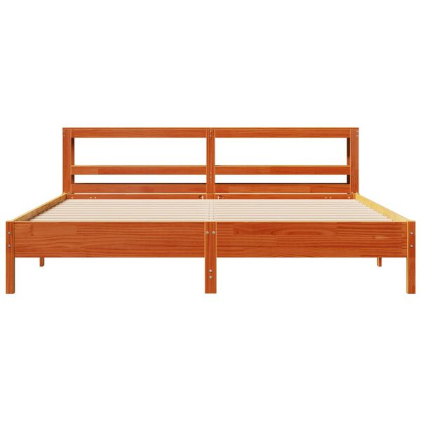 vidaXL Bedframe zonder matras massief grenenhout wasbruin 200x200 cm