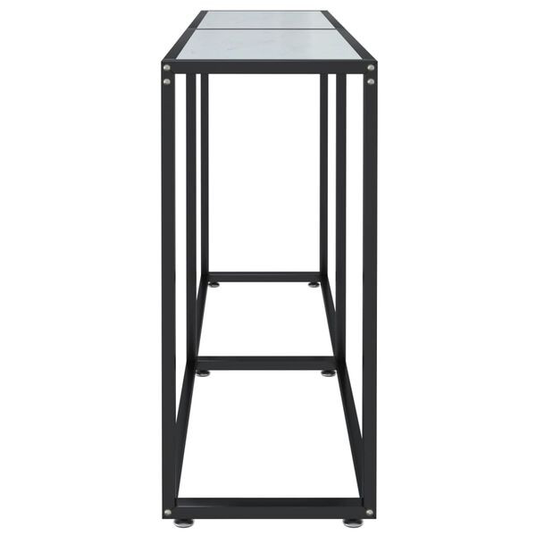 vidaXL Wandtafel 140x35x75,5 cm gehard glas witmarmerkleurig