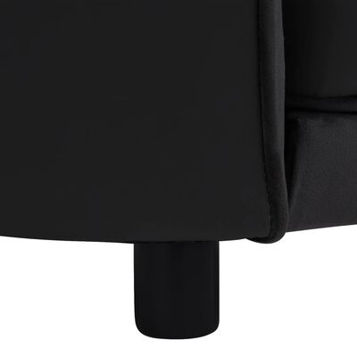 vidaXL Hondenbank 69x49x40 cm pluche en kunstleer zwart