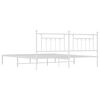 vidaXL Bedframe met hoofdbord metaal wit 193x203 cm