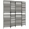 vidaXL Kamerscherm 4 panelen poly rattan grijs