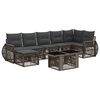vidaXL Tuinbankenset 8 st Grijs en Donkergrijs poly rattan