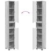 vidaXL Badkamer Kast Grijs Sonoma 30,5 x 30 x 195 cm Bewerkt hout