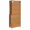 vidaXL Hoge kast met lade Oudhout 69,5 x 34 x 180 cm Bewerkt hout