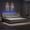 vidaXL Bedframe met LED zonder matras "Hvar" wit en zwart 200x200 cm