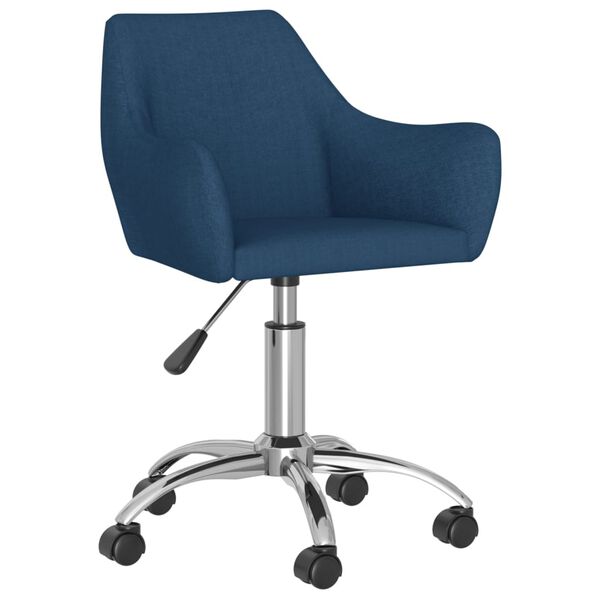 vidaXL Eetkamerstoelen draaibaar 6 st stof blauw