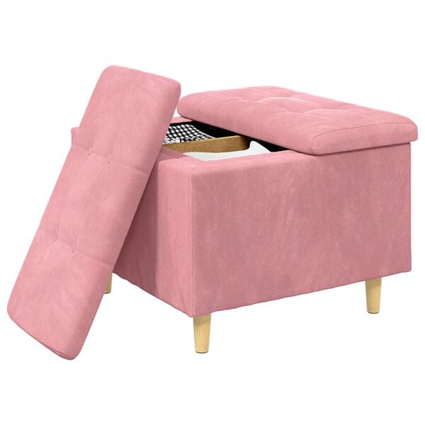 vidaXL Knopkruk met kussen Roze 60 x 60 x 45 cm Fluweel