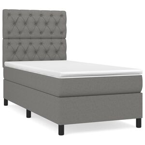 vidaXL Boxspring met matras stof donkergrijs 80x200 cm