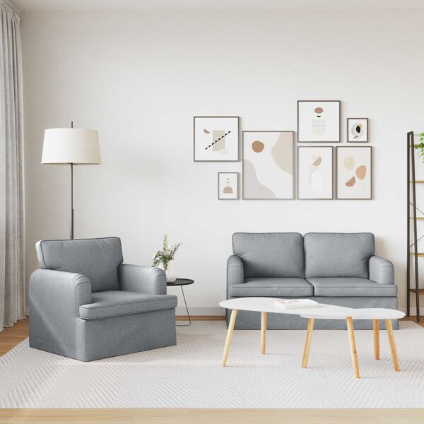 vidaXL Bank 2 pcs Lichtgrijs