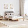 vidaXL Bedframe Bruin en taupe 135 x 190 cm Massief grenenhout