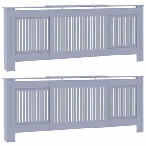 vidaXL Radiatorafdekking 2 st Grijs 205 x 20,5 x 81,5cm Bewerkt hout