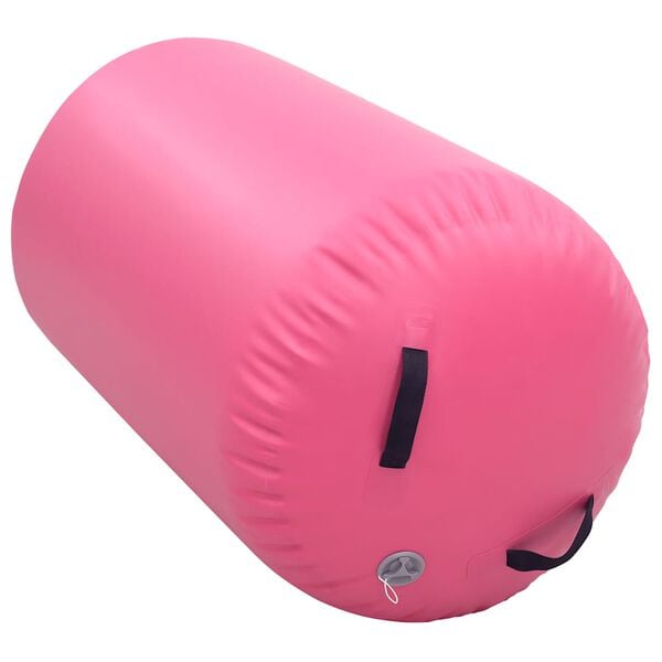vidaXL Gymnastiekrol met pomp opblaasbaar 100x60 cm PVC roze