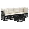 vidaXL Tuinbankenset 5 st Zwart poly rattan