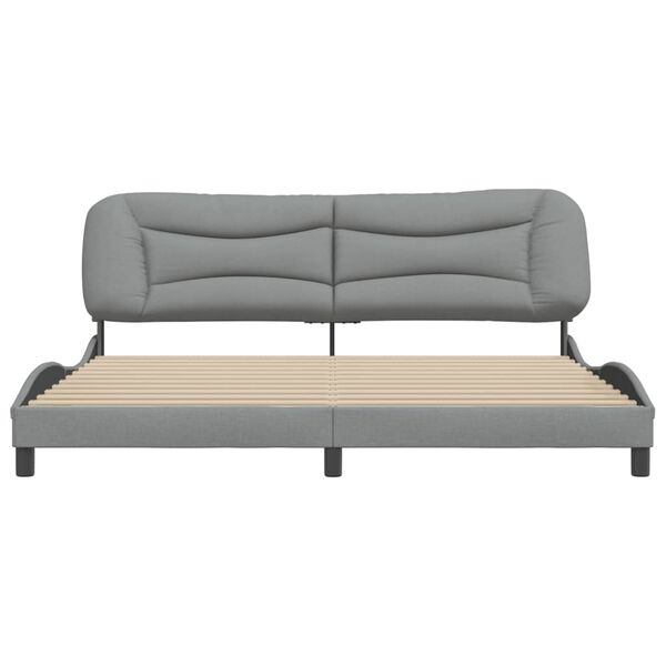 vidaXL Bedframe zonder matras "Hvar" stof lichtgrijs 200x200 cm
