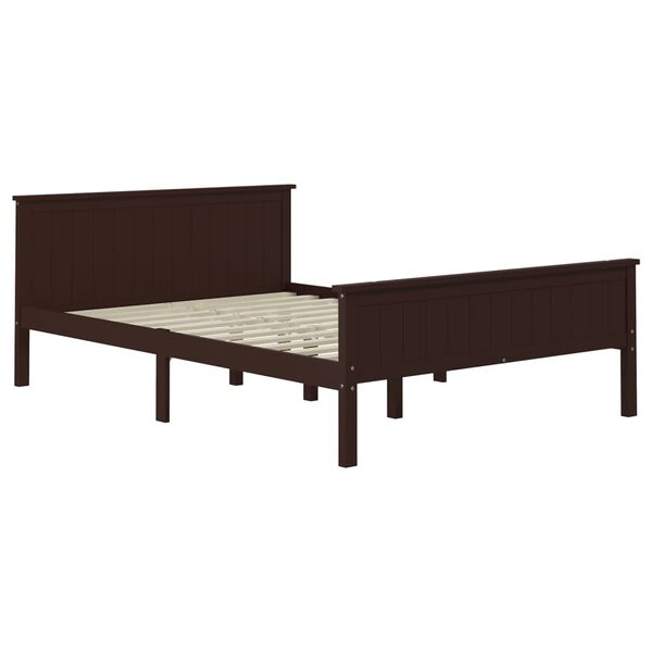 vidaXL Bedframe massief grenenhout donkerbruin 120x200 cm