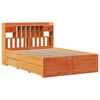 vidaXL Bed met boekenkast zonder matras grenenhout wasbruin 140x190 cm