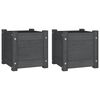 vidaXL Plantenbakken 2 st 31x31x31 cm massief grenenhout grijs