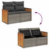 vidaXL Tuinbankenset met kussen 13 pcs Grijs poly rattan