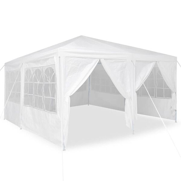 vidaXL Partytent Wit 400 x 400 x 266 cm Polyetheen