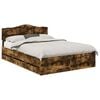 vidaXL Bedframe met lade Gerookt eiken 140 x 200 cm Ingenieurshout