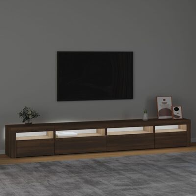 vidaXL Tv-meubel met LED-verlichting 270x35x40 cm bruin eikenkleur