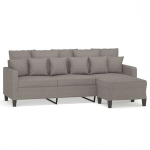 vidaXL Driezitsbank met voetenbank 180 cm stof taupe