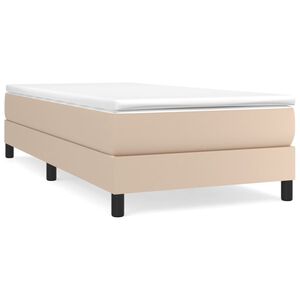 vidaXL Boxspring met matras kunstleer cappuccinokleurig 90x190 cm