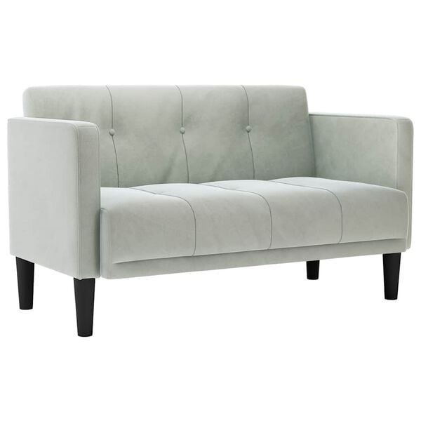 vidaXL Loveseat bank lichtgrijs 111 cm fluweel