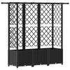 vidaXL Verhoogd Bed met Trellis en Dak Zwart 163,5 x 40 x 136 cm PP