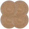 vidaXL Zeegroene placemats 4 pcs Naturel &Oslash; 30 cm 100% Zeegras