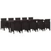 vidaXL Tuin Eetset 11 st Bruin Rattan