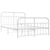 vidaXL Bedframe met hoofd- en voeteneinde metaal wit 140x200 cm