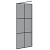 vidaXL Inloopdouchewand Zwart 80 x 195 cm Gehard Glas